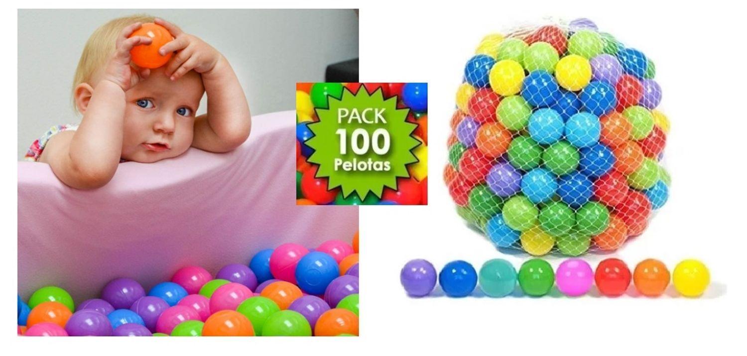 SET DE 100  PELOTAS PLASTICAS DE COLORES PARA NIÑOS 5.5 CM-2
