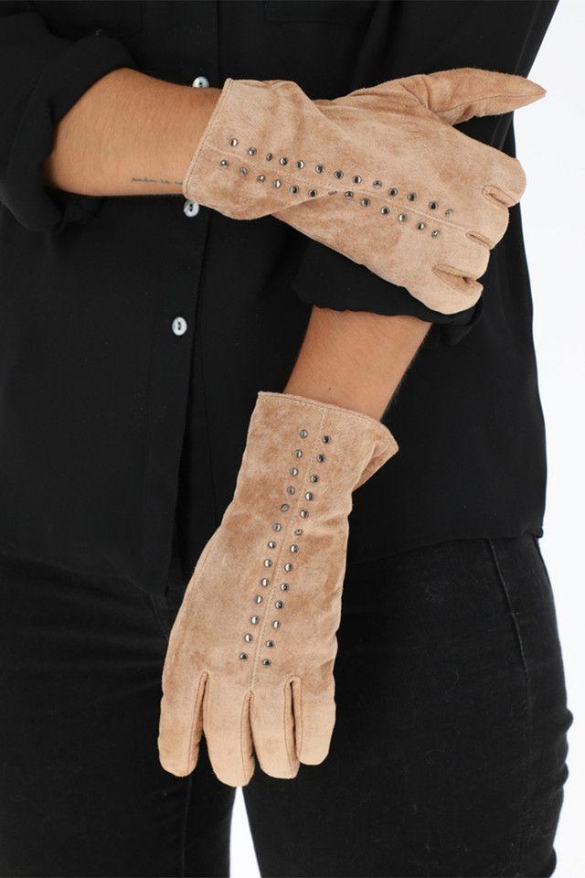 Guantes camel tachas Humana-3