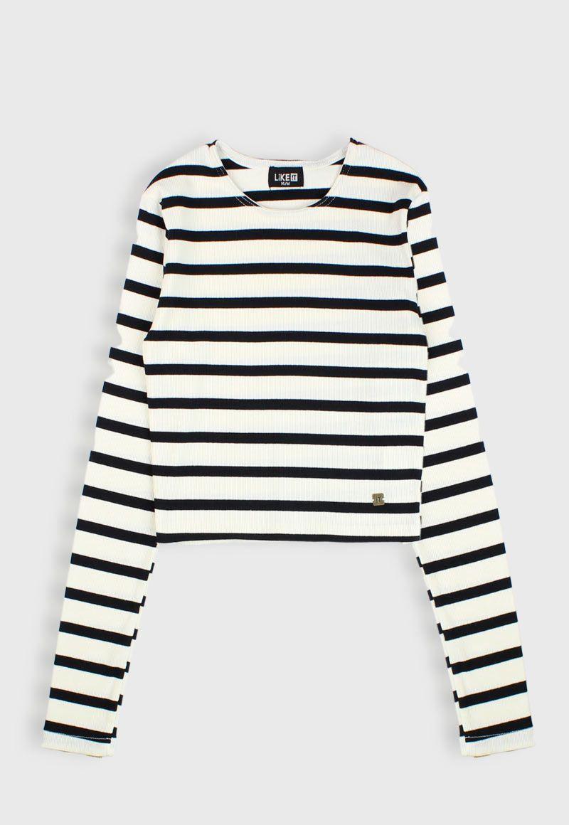 Polera teens niña listada varsity 528-0