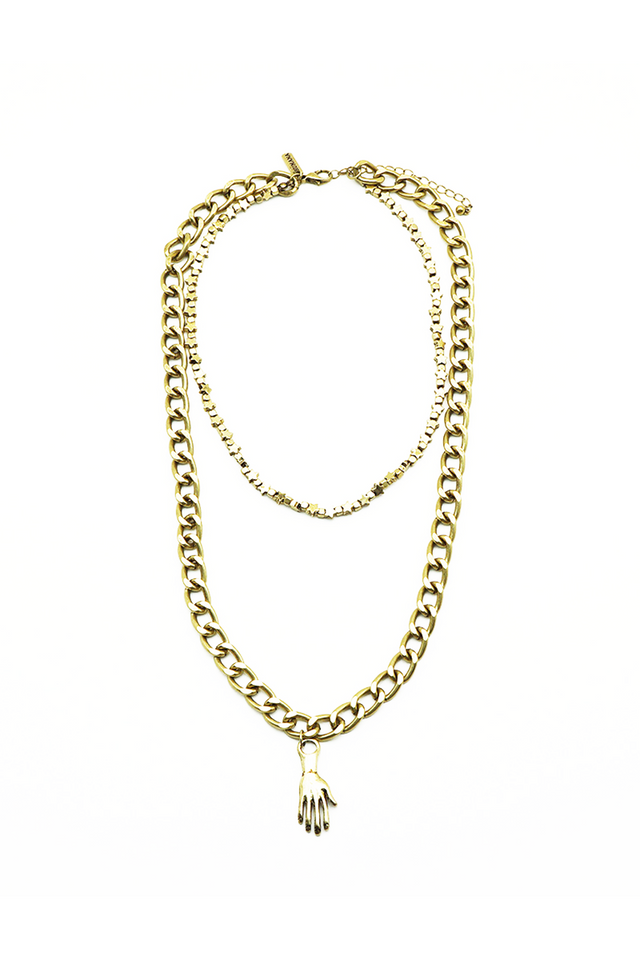 Collar Capas Mano Dorado Humana-0