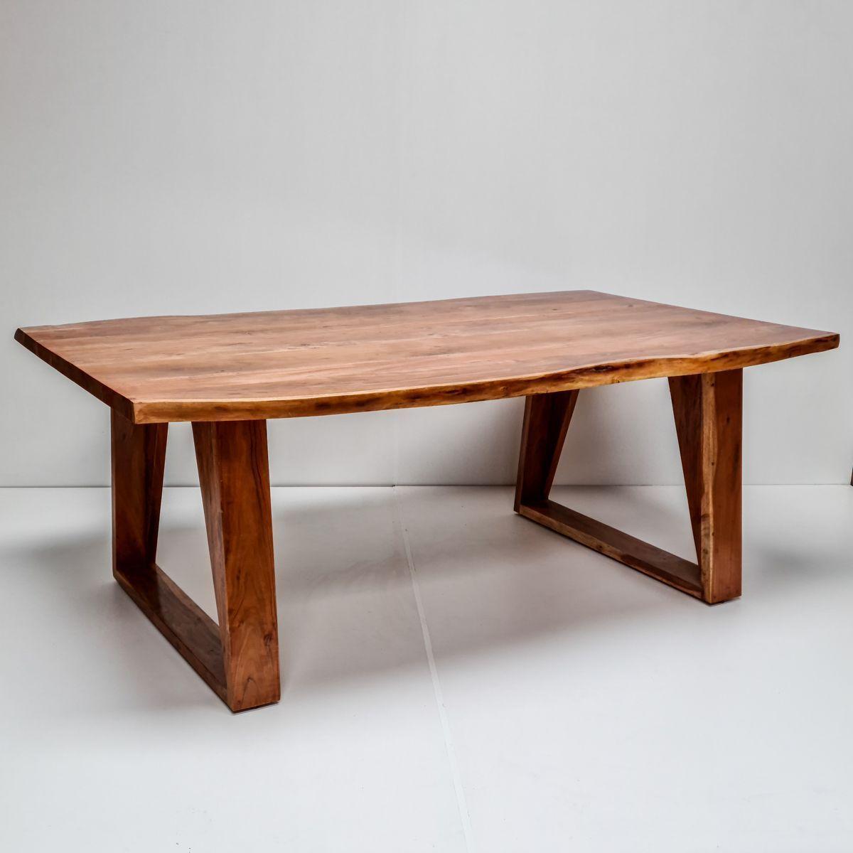Mesa de comedor Tarragona 210×120 Madera Teca borde rústico-1