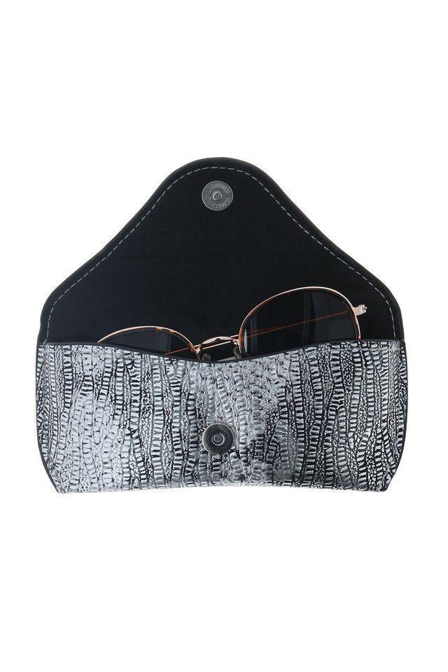 Estuche porta anteojos Plateado Reptil iD-1