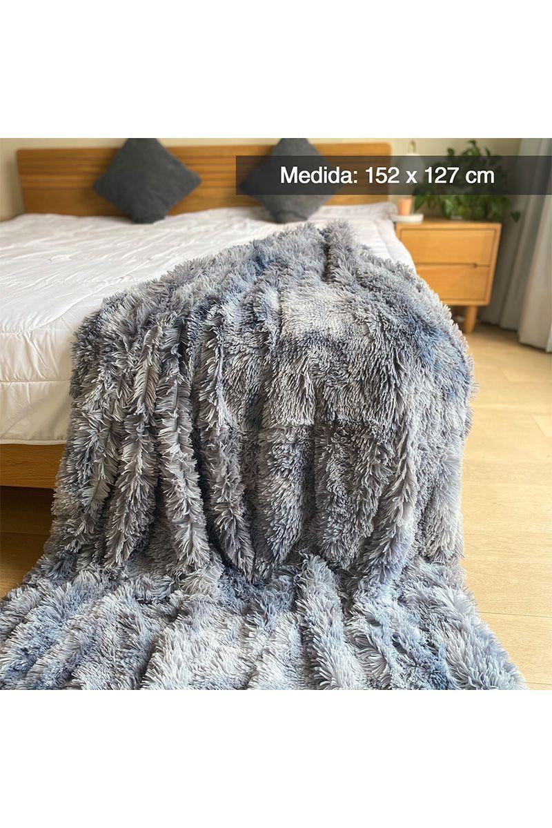 Manta Frazada Sherpa Tye Die Gris-1