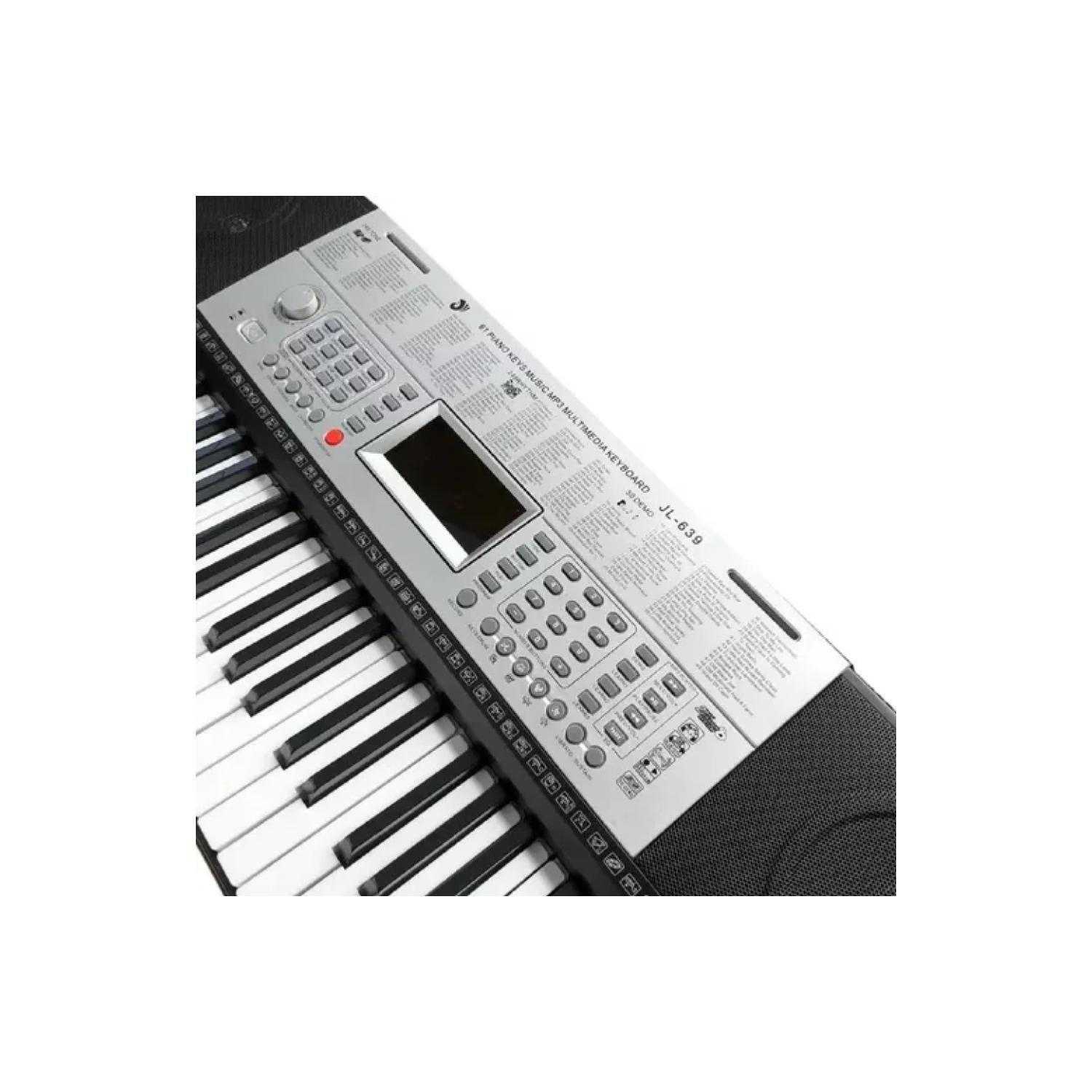 Piano Electrico Teclado Musical 61 Teclas Con Microfono-2