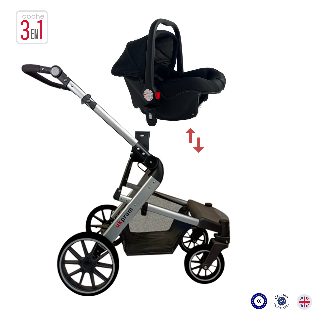 COCHE 3 EN 1 | TRAVEL SYSTEM |UKPRAM-2