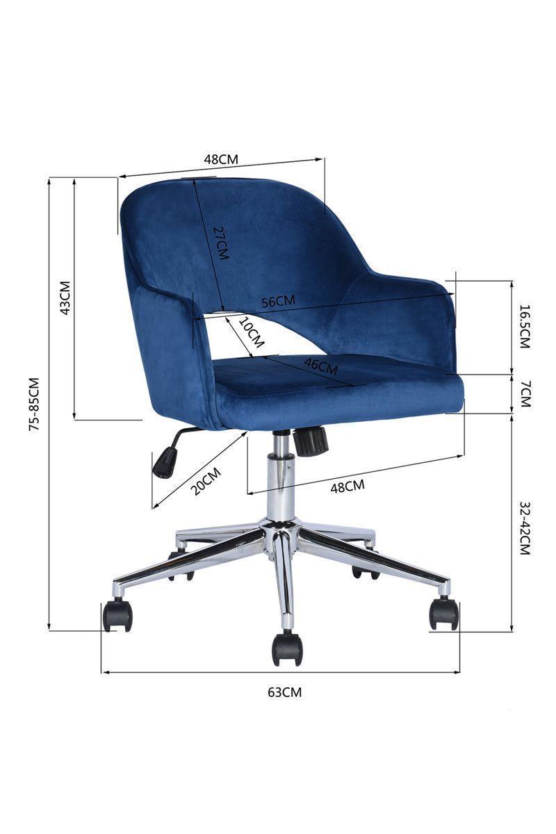 Silla Clarkson Escritorio Apoyabrazos Azul-2