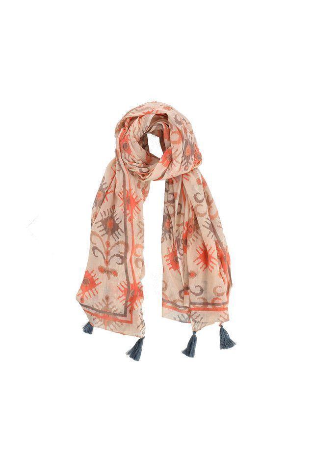 Pañuelo Estampado Beige Trigal Maya Humana-0