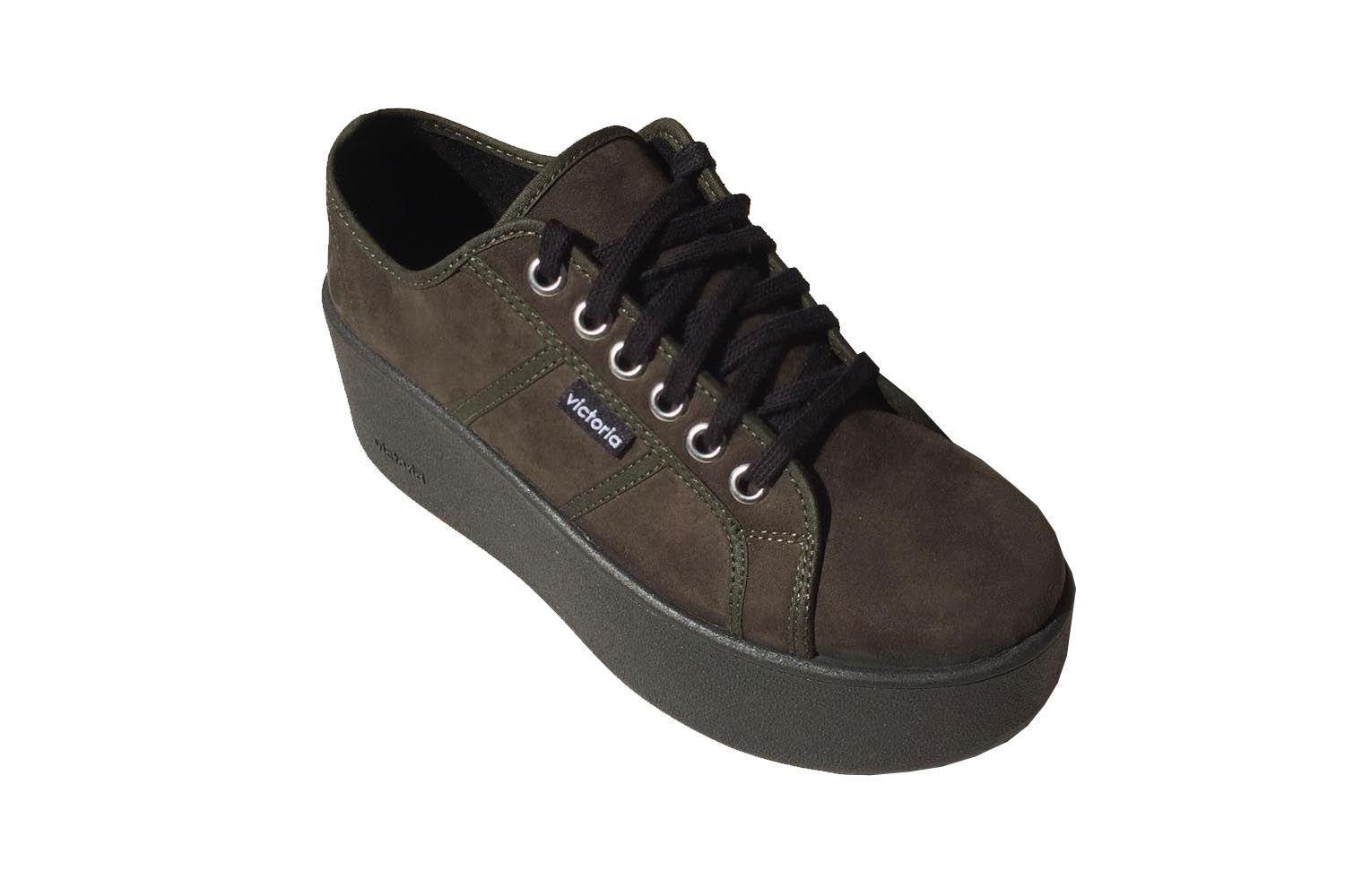 Zapatilla Victoria Plataforma Kaki 7 Cm-1