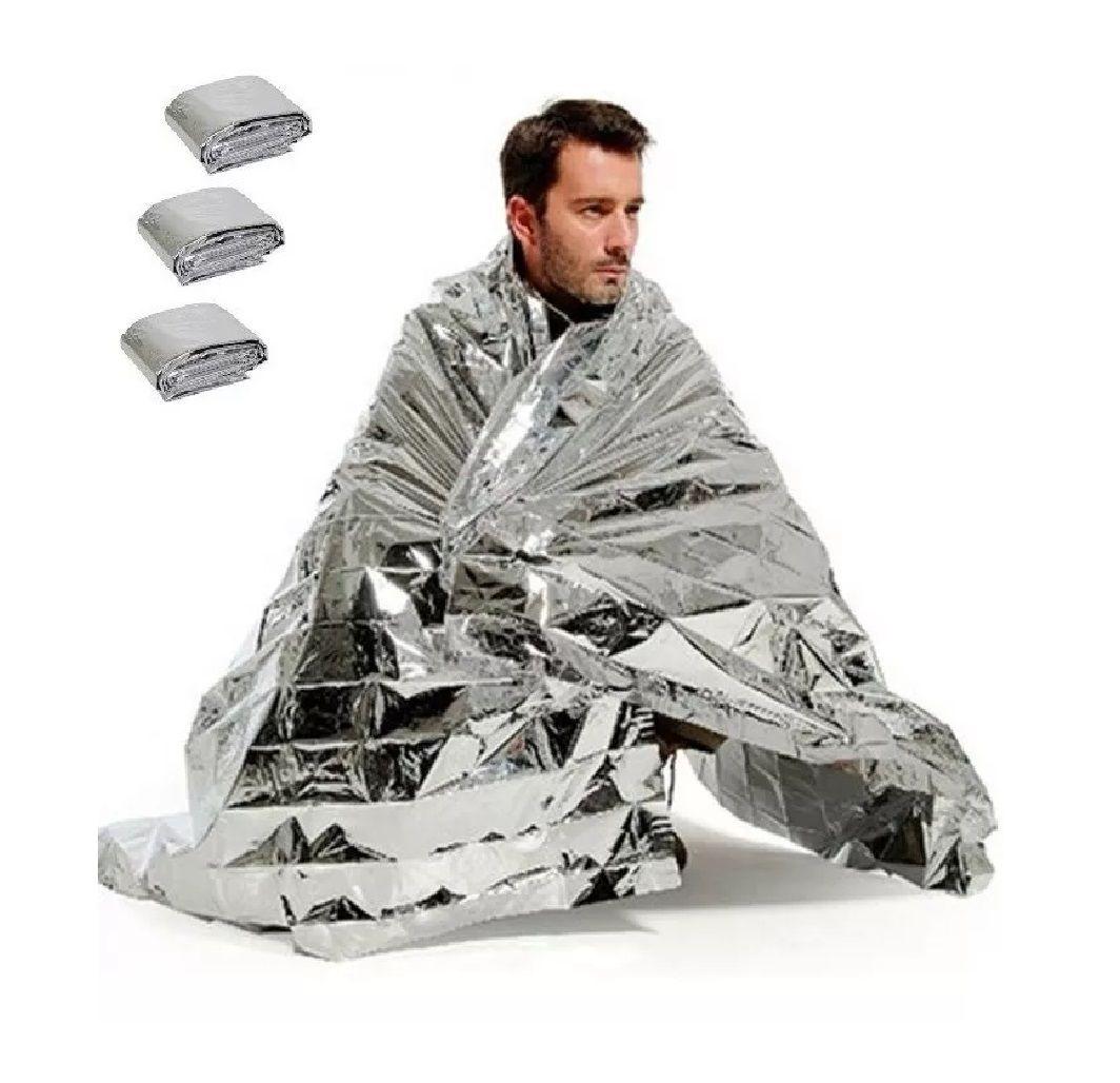 X3 Manta Térmica Aluminio Emergencia Camping Supervivencia-0