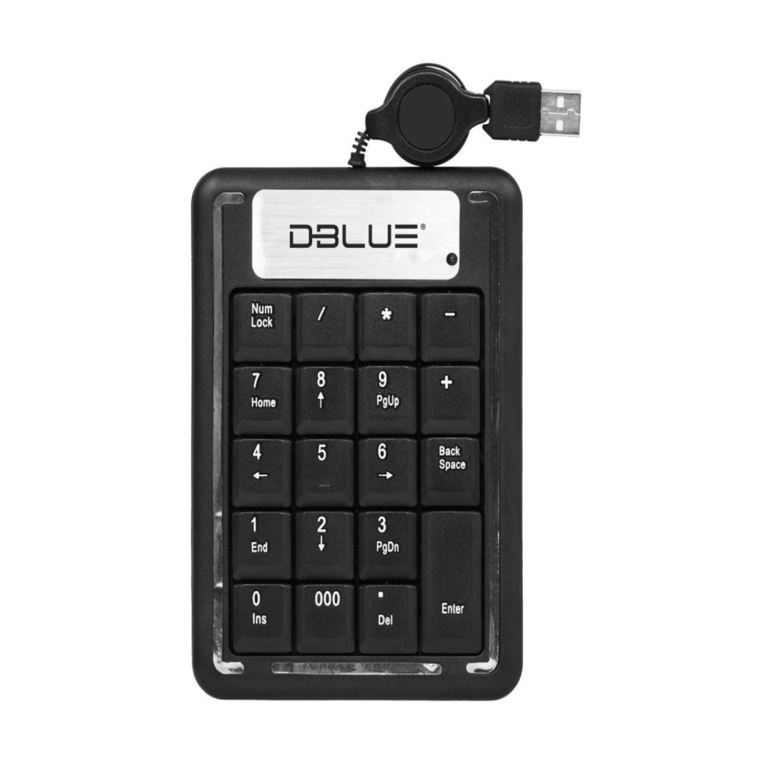 Teclado Pad Numerico USB Ultra Slim Portatil Negro Dblue-0