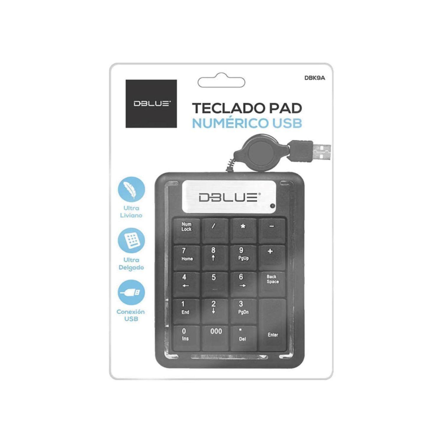 Teclado Pad Numerico USB Ultra Slim Portatil Negro Dblue-2