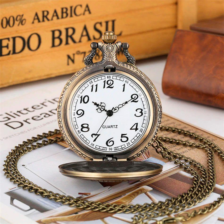 Reloj De Bolsillo BITCOIN Con Cadena Quartz AK58-3