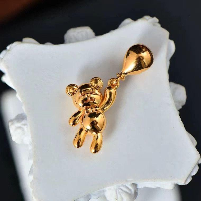 Cadena Eslabones Oro Amarillo 18k Colgante Osito Globo Inflado 18k-3