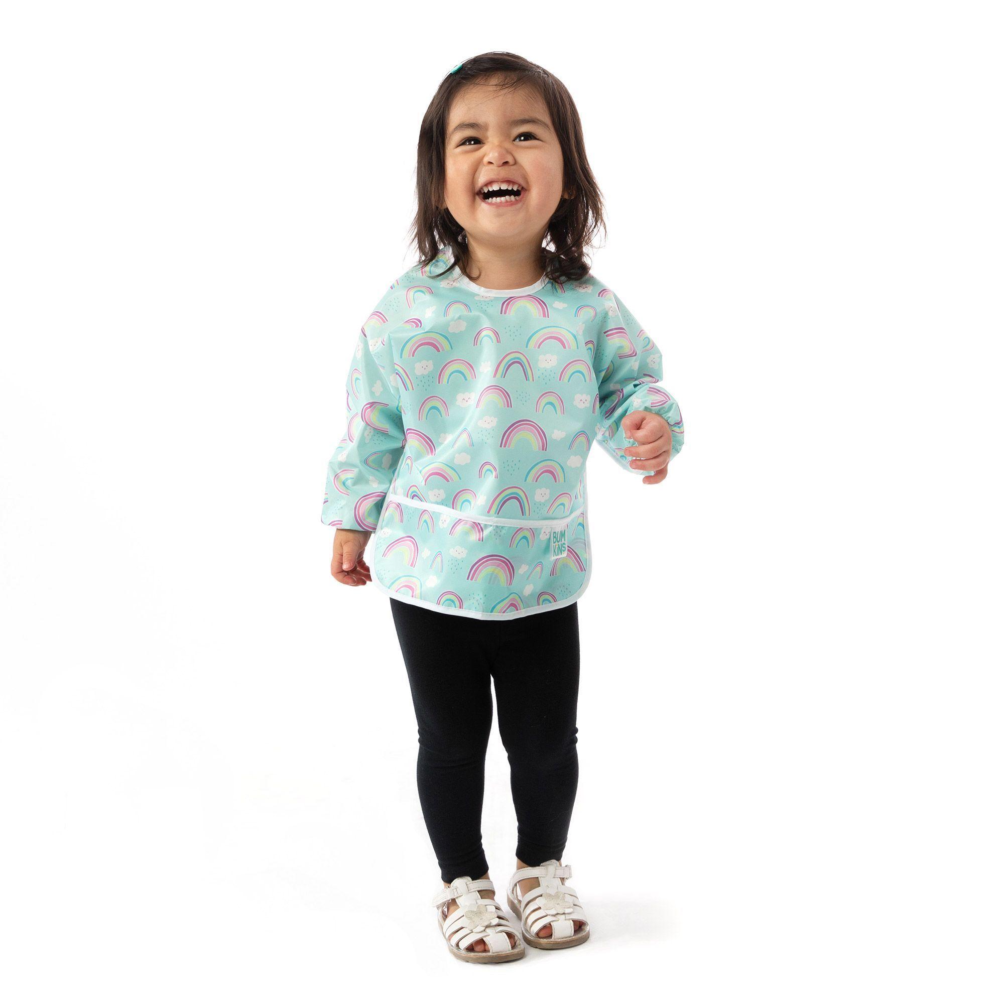 Baberos con mangas Arcoiris Bumkins-2
