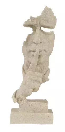 Escultura Cara Resina Silencio del pensador-1