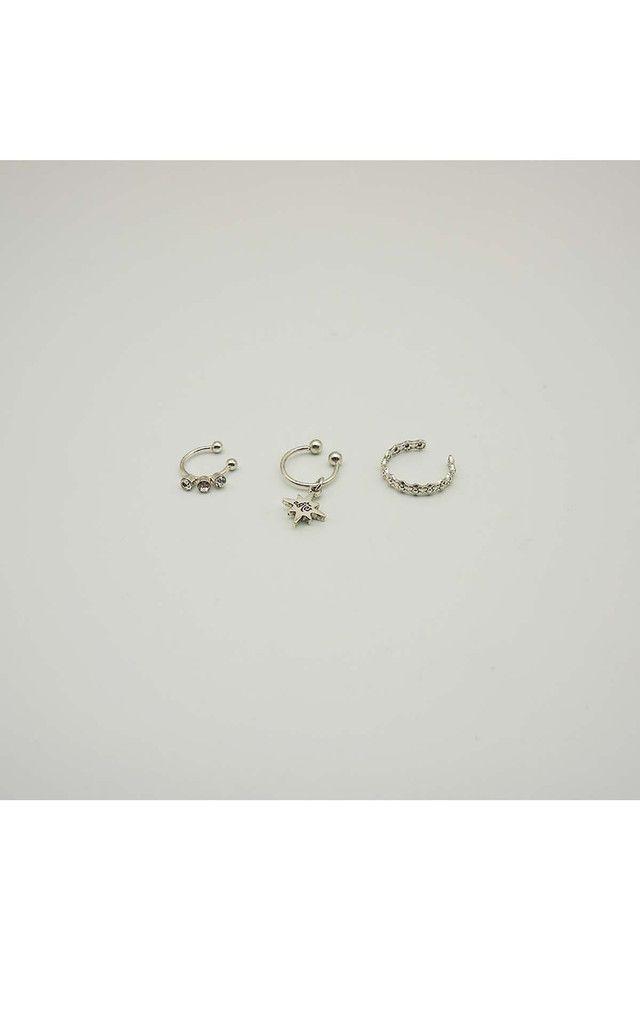 Aros Set Star Plateados i-D-0