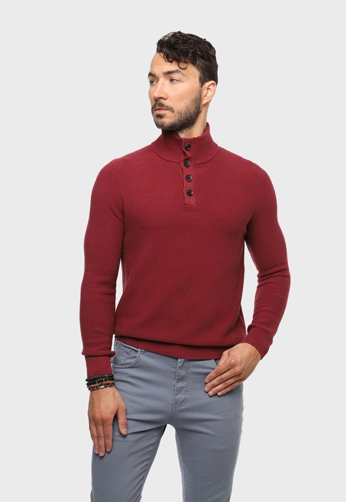 Sweater Texturado Half Button Arrow-0