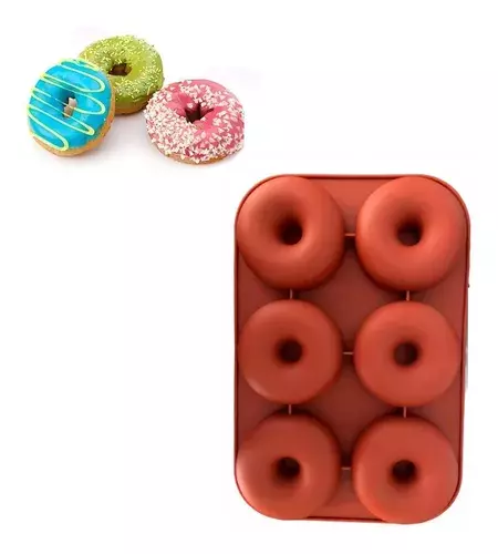 Pack X2 Moldes De Silicona Donas Moldes Donuts Molde Dona 6 TERRACOTA-2