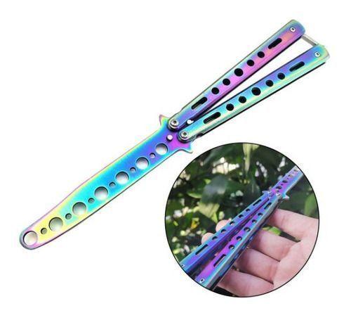 Navaja Mariposa Curva Tornasol Practica Sin Filo -1