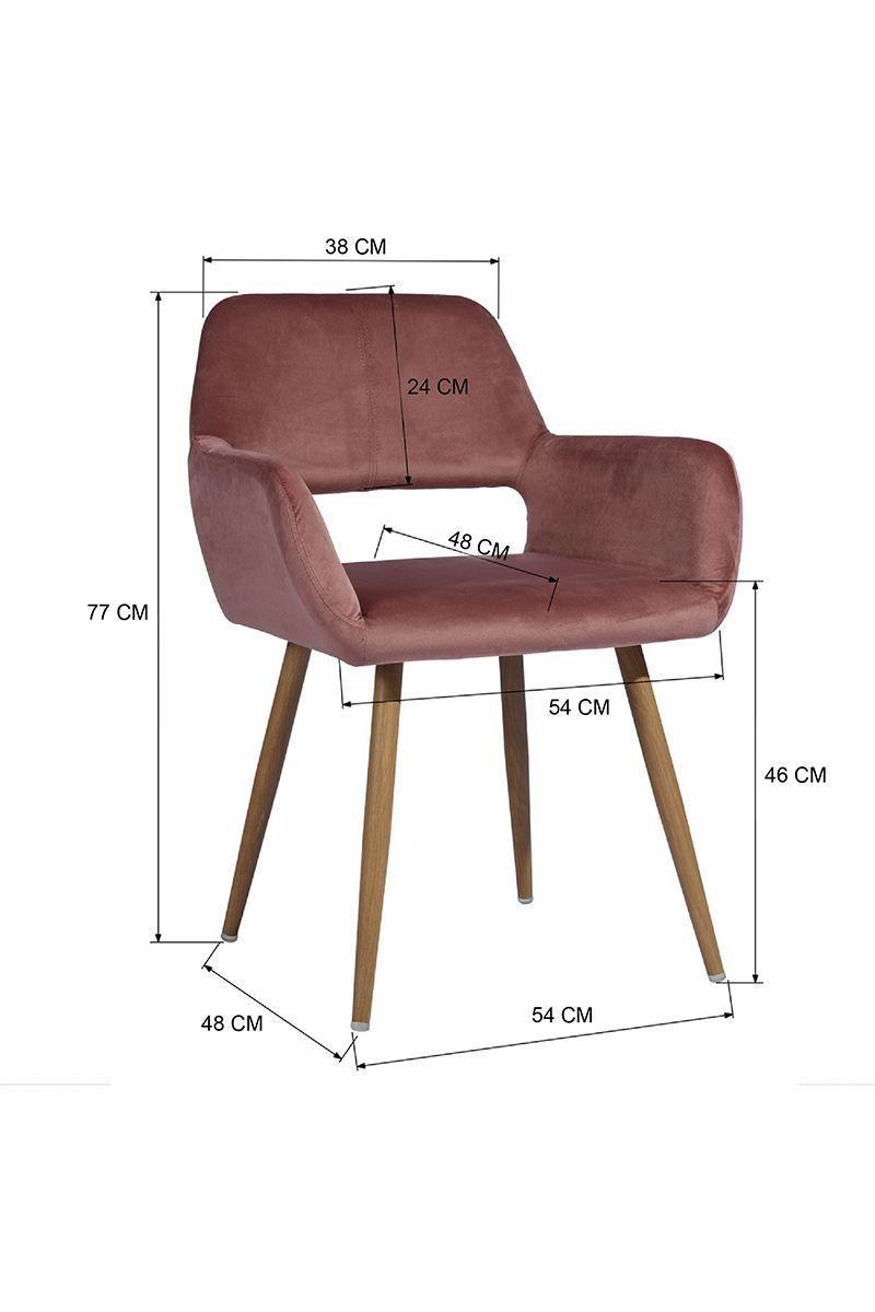 Silla Comedor Sitial Cromwell Terciopelo - Rosa-2