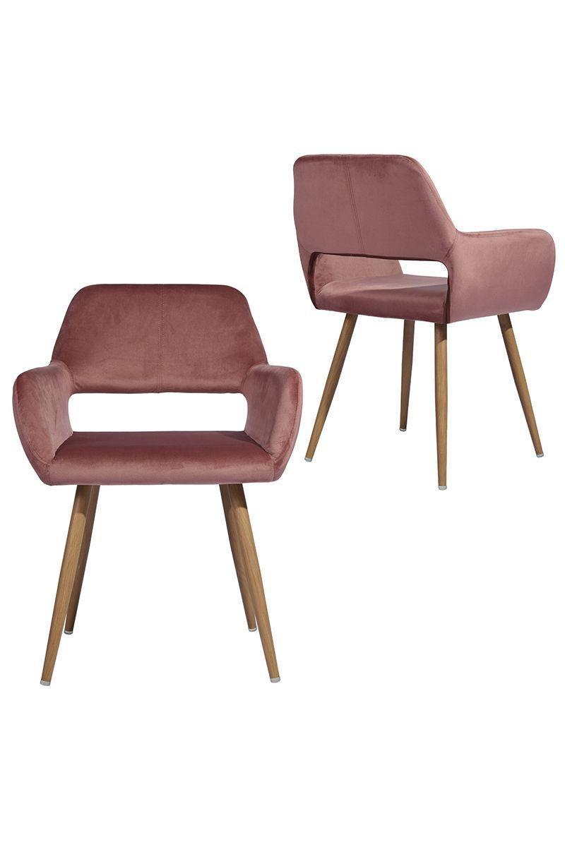 Silla Comedor Sitial Cromwell Terciopelo - Rosa-3