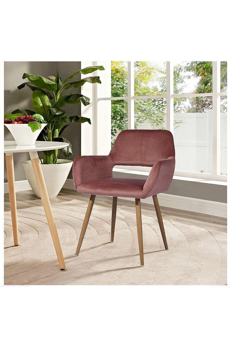 Silla Comedor Sitial Cromwell Terciopelo - Rosa-5