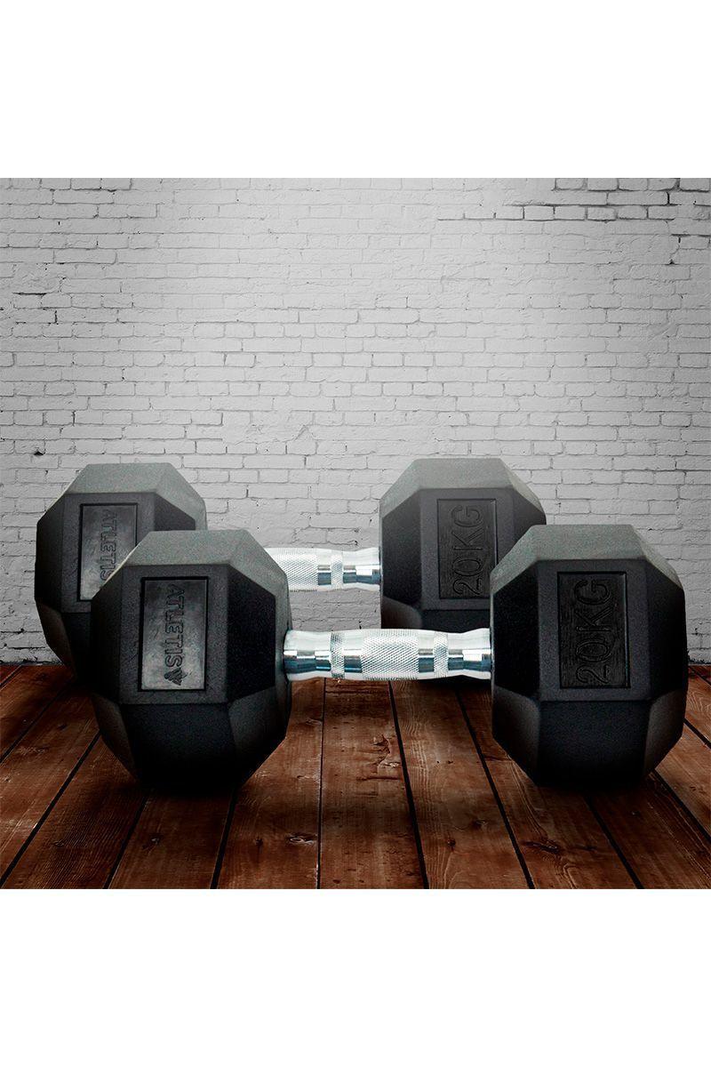Pack de 2 Mancuernas Hexagonales 20 Kg Negro-5