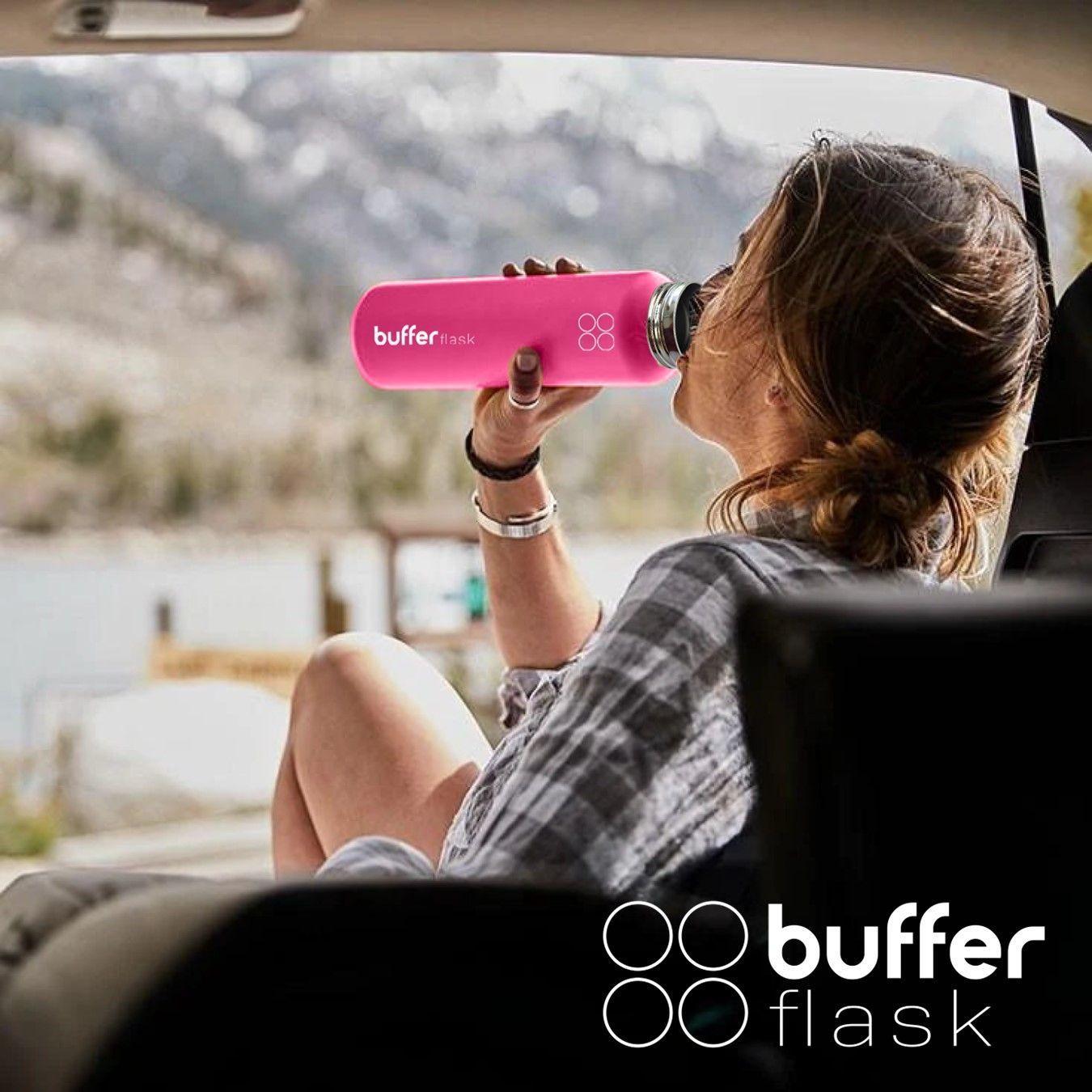 Termo Botella Agua Termica Buffer Acero Inoxidable +4 Tapas Rosado-8