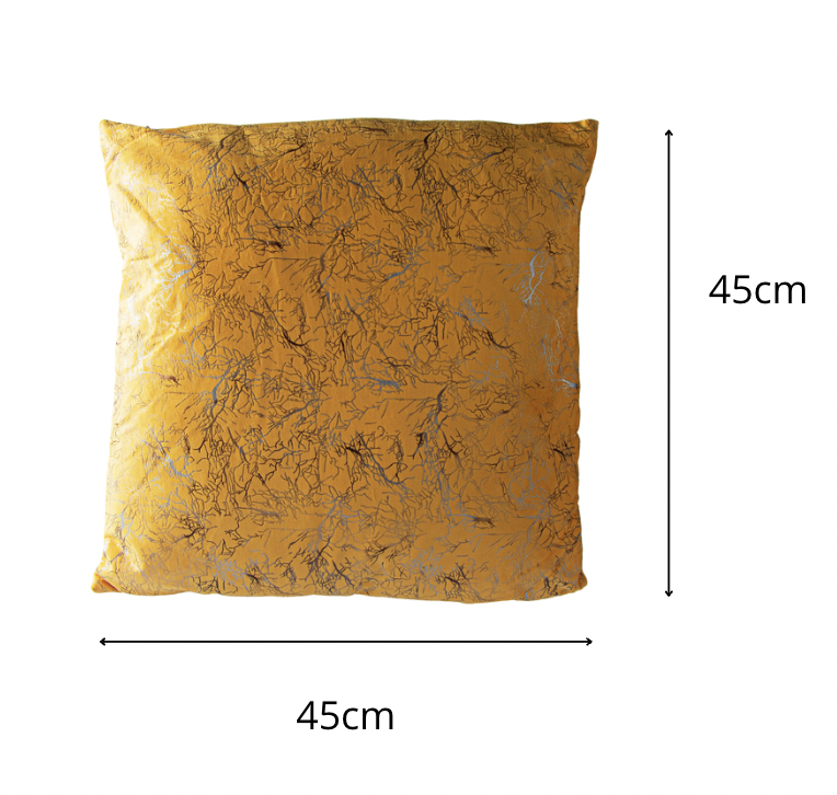 Set de 2 Cojines Terciopelo con Relleno Raices Mostaza 45cm x 45cm-2