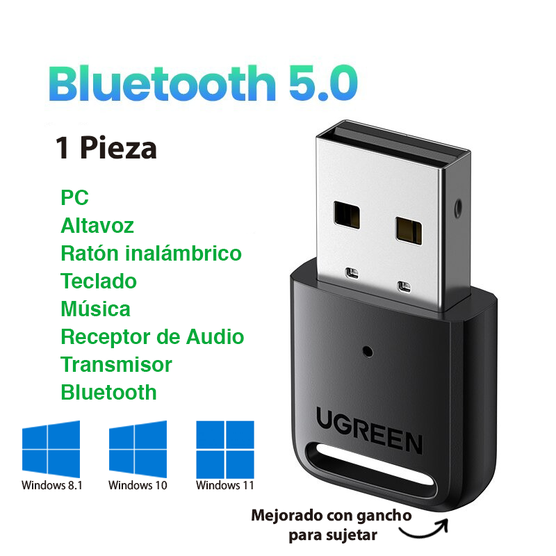 Adaptador Transmisor Receptor Bluetooth 5.0 Usb-3
