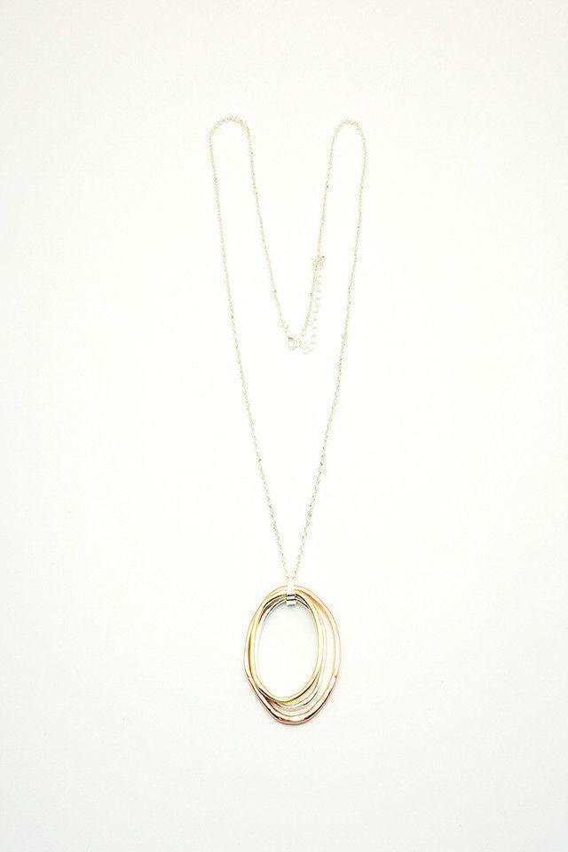 Collar Argollas Plateado i-D-0