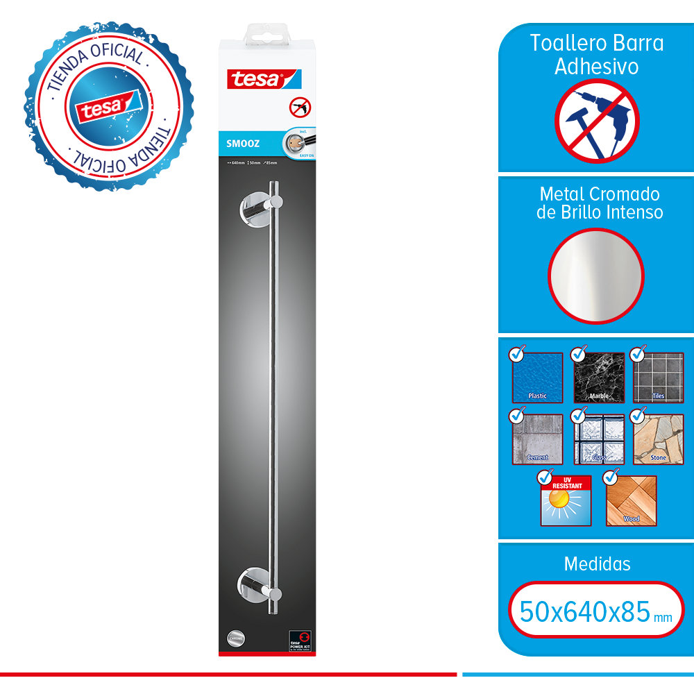 Barra Toallero Baño 65cm tesa Smooz-2