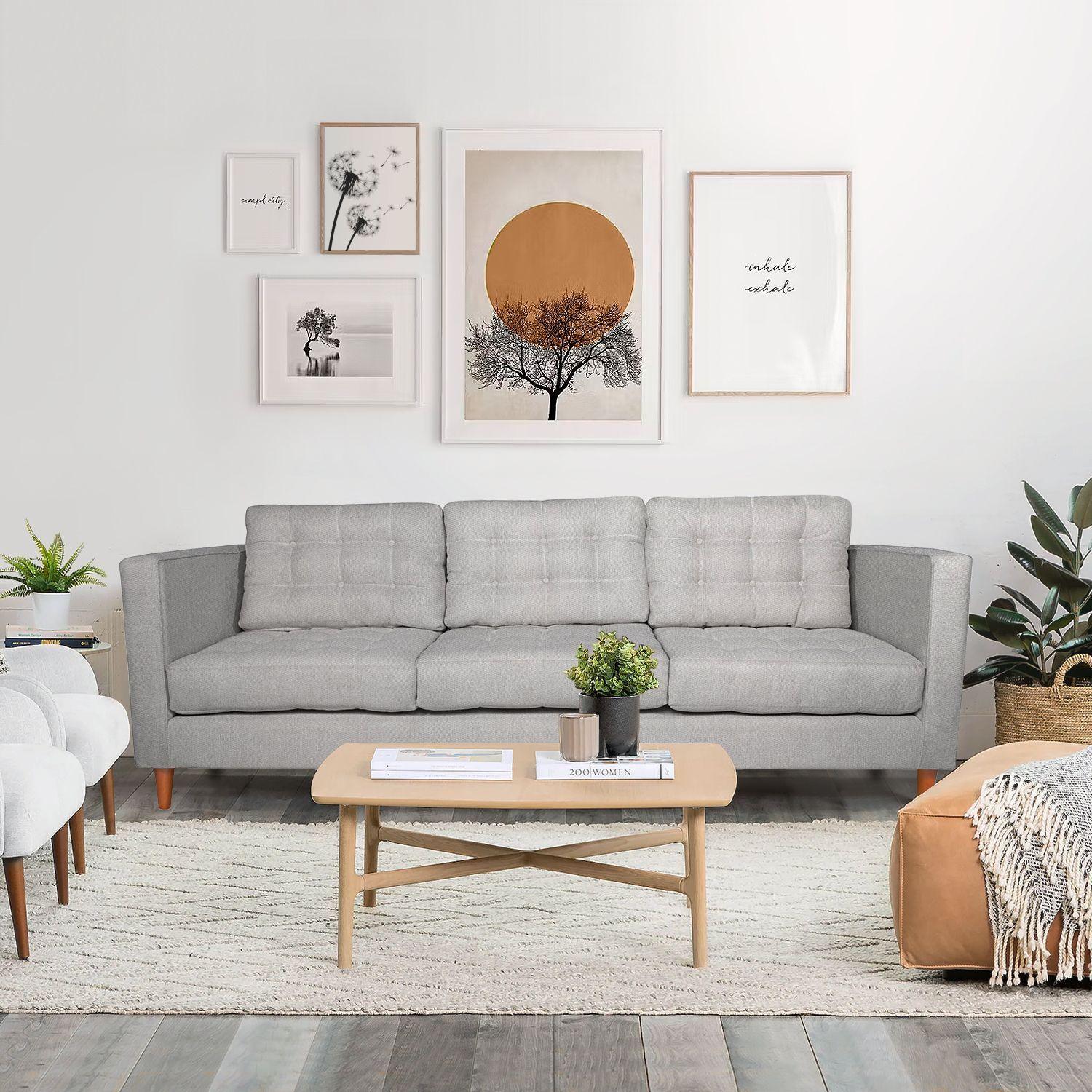 Sofá 3C Parker Lino Gris Claro-3