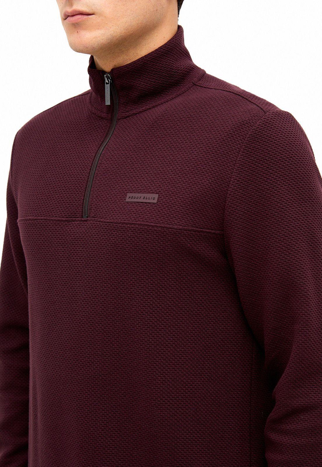 Polerón quarter zip textura Burdeo-1