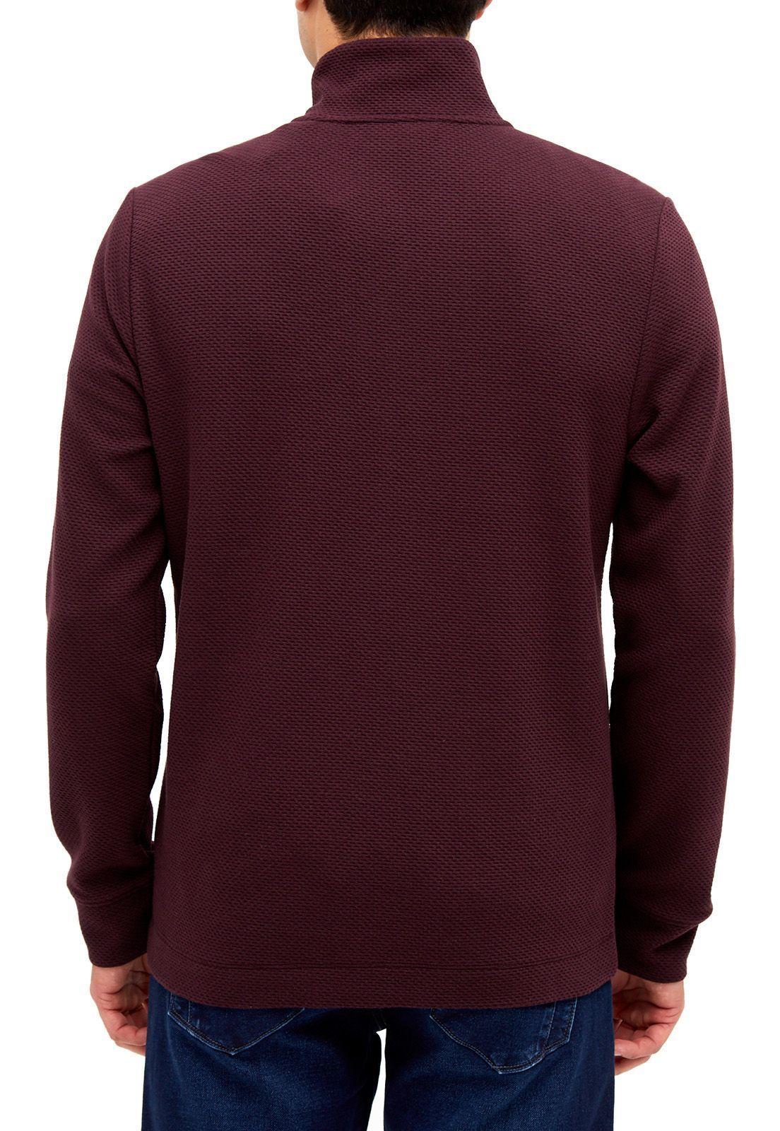 Polerón quarter zip textura Burdeo-2