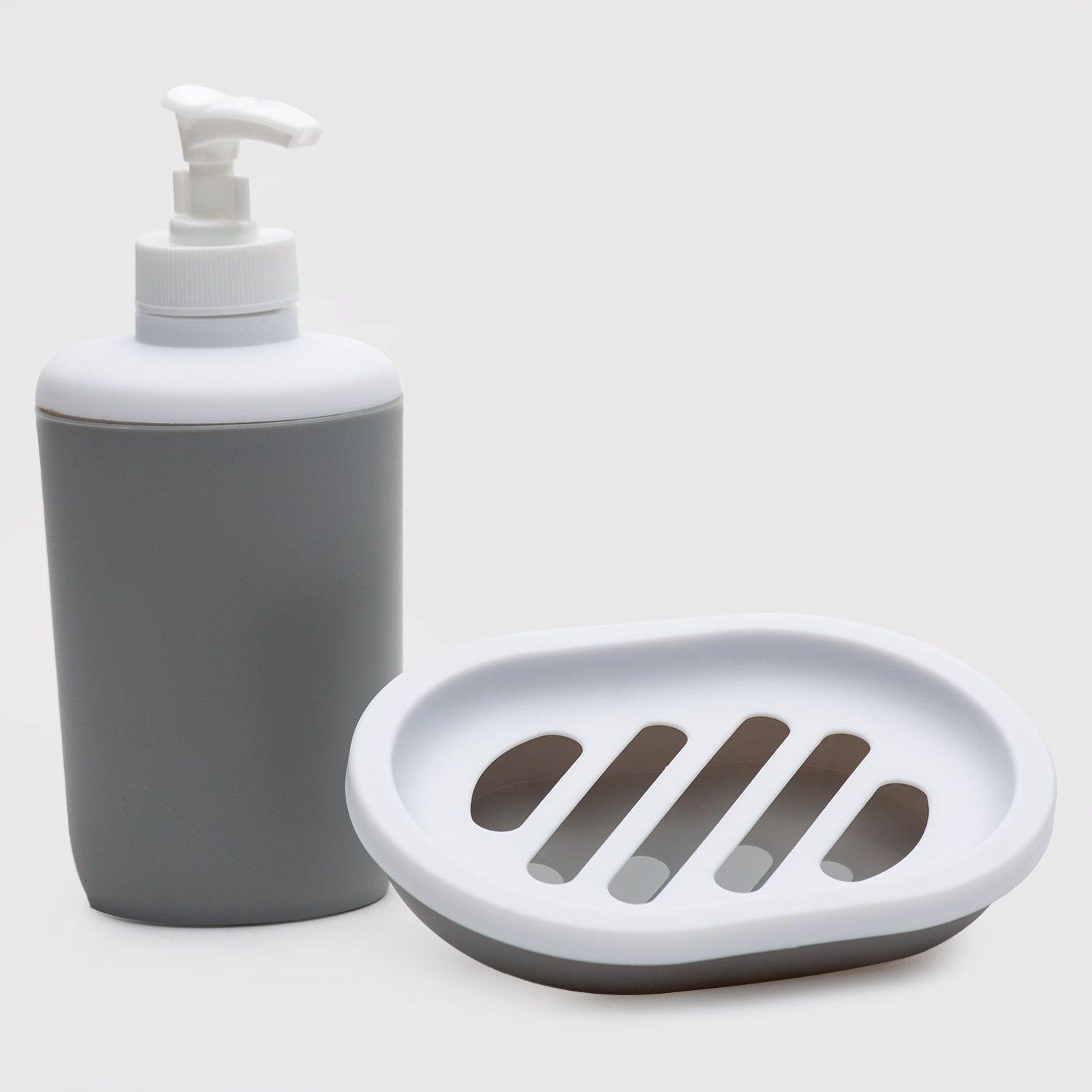Set Baño 6 Piezas Plastico Gris-2