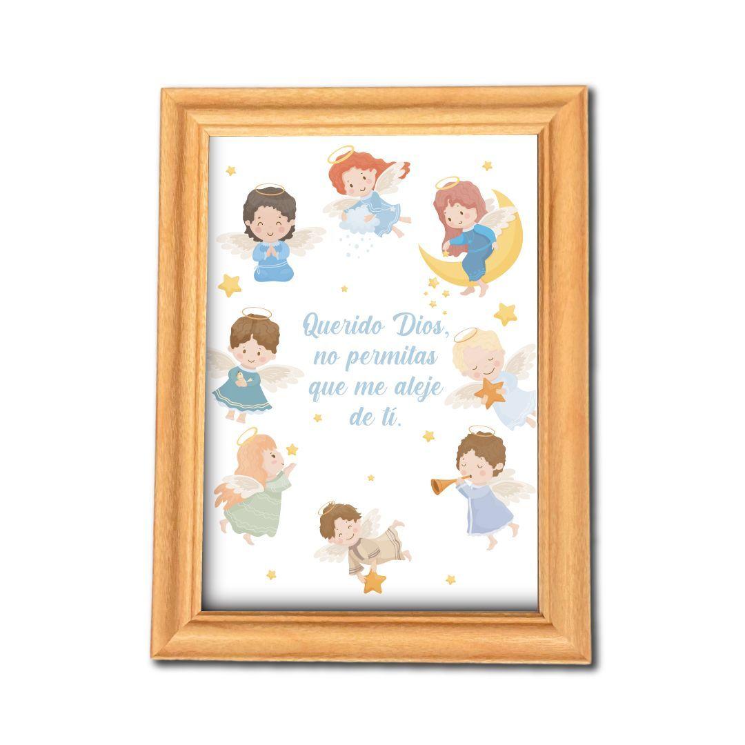 Cuadro Infantil Angelitos Regalo De Bautizo-0
