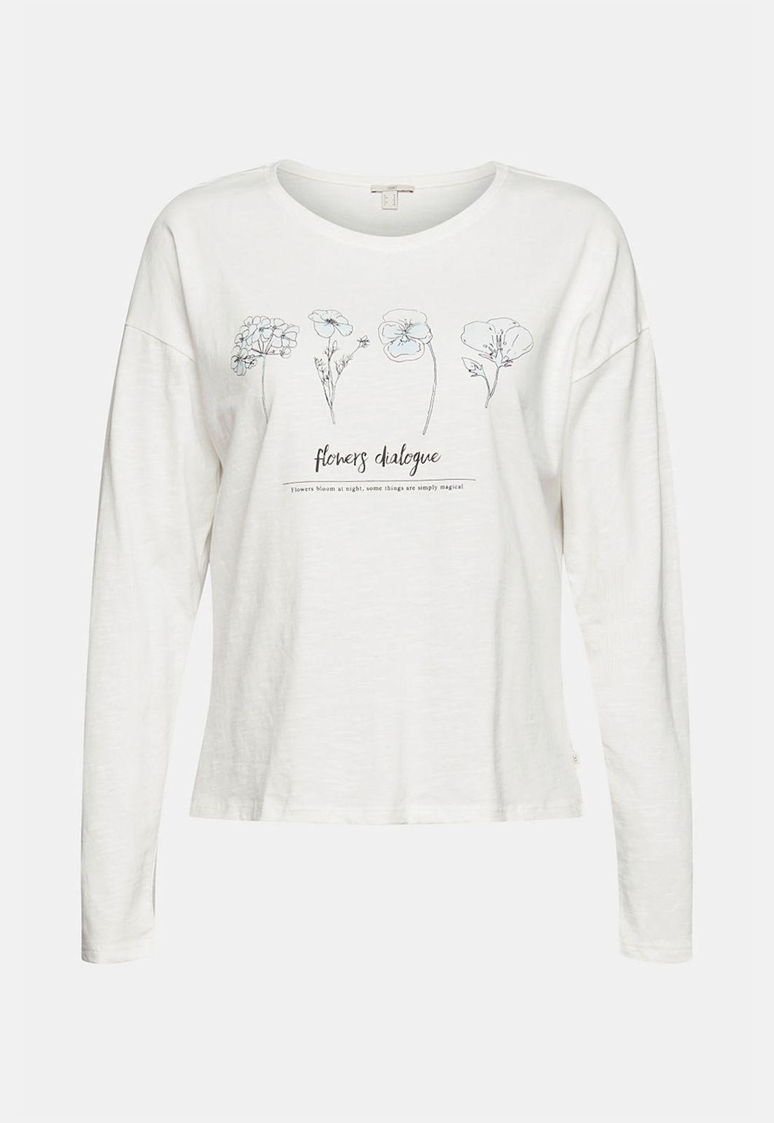 Polera mujer manga larga con estampado Esprit-3