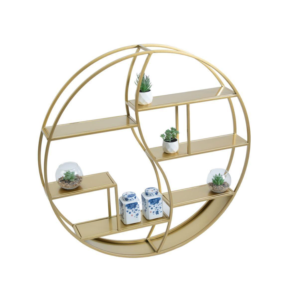 Repisa Decorativa De Pared Dorado 80 cm-1