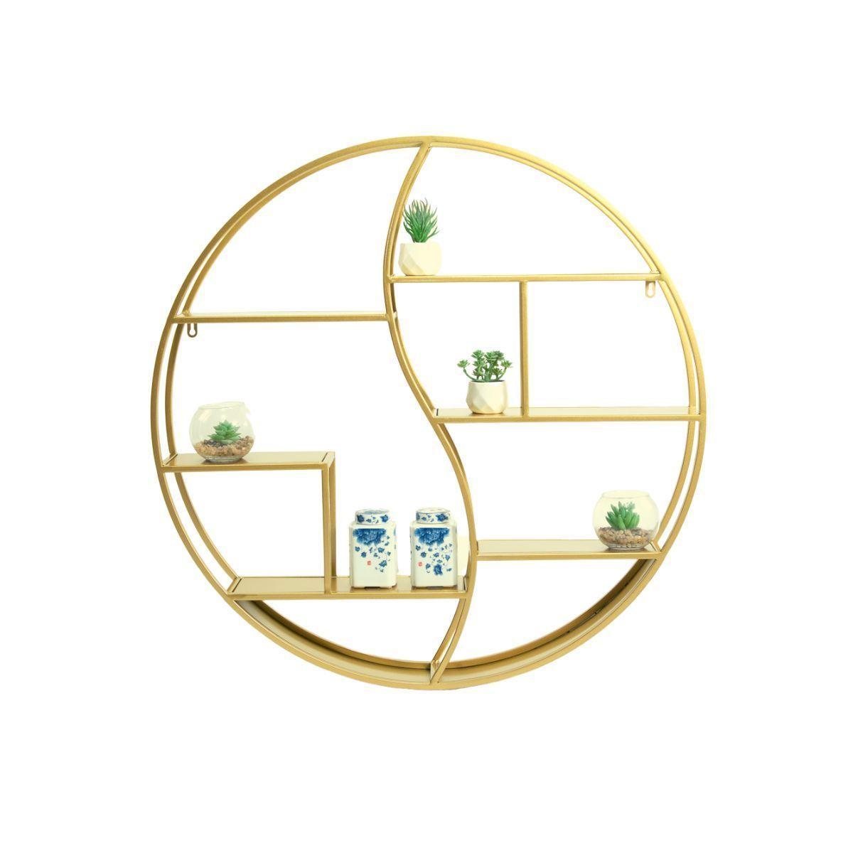Repisa Decorativa De Pared Dorado 80 cm-2