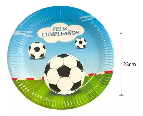 40 Set Cumpleaños Servilleta Platos Vasos Desechable Futbol-1
