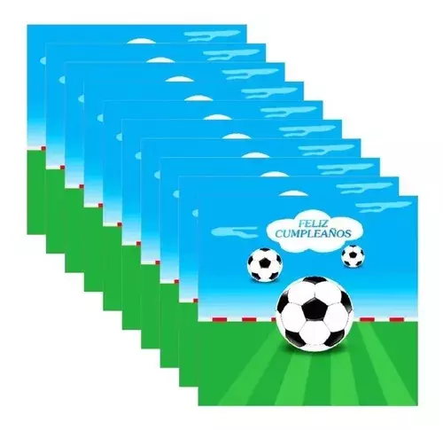 40 Set Cumpleaños Servilleta Platos Vasos Desechable Futbol-4