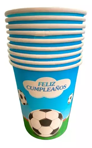 40 Set Cumpleaños Servilleta Platos Vasos Desechable Futbol-5