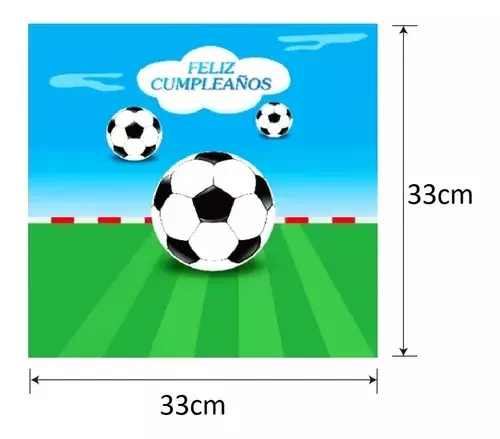 40 Set Cumpleaños Servilleta Platos Vasos Desechable Futbol-2