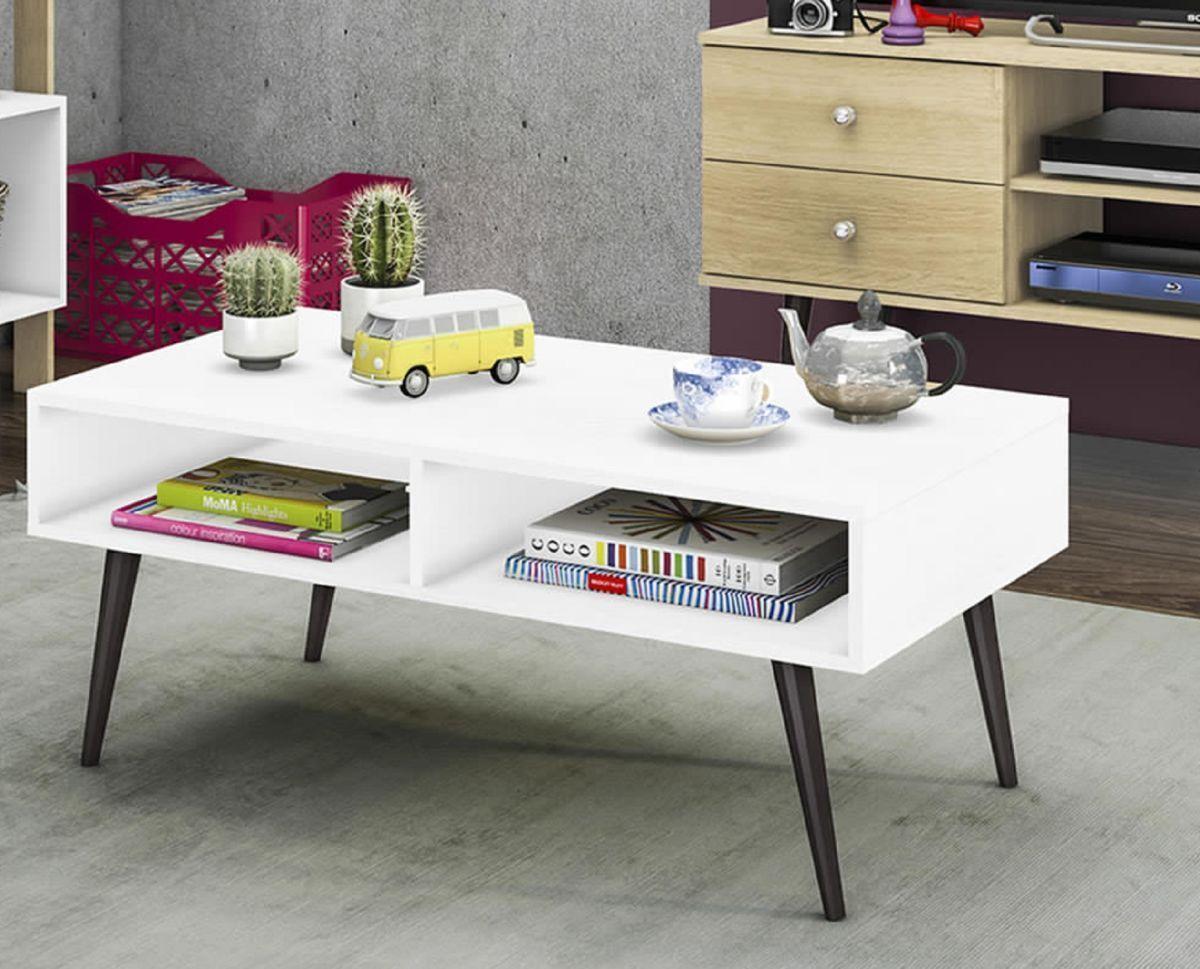 mesa de centro rectangular color blanca -1