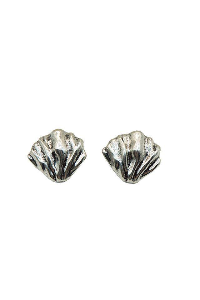Aro Clip Plateados Beach Comber Concha Humana-0