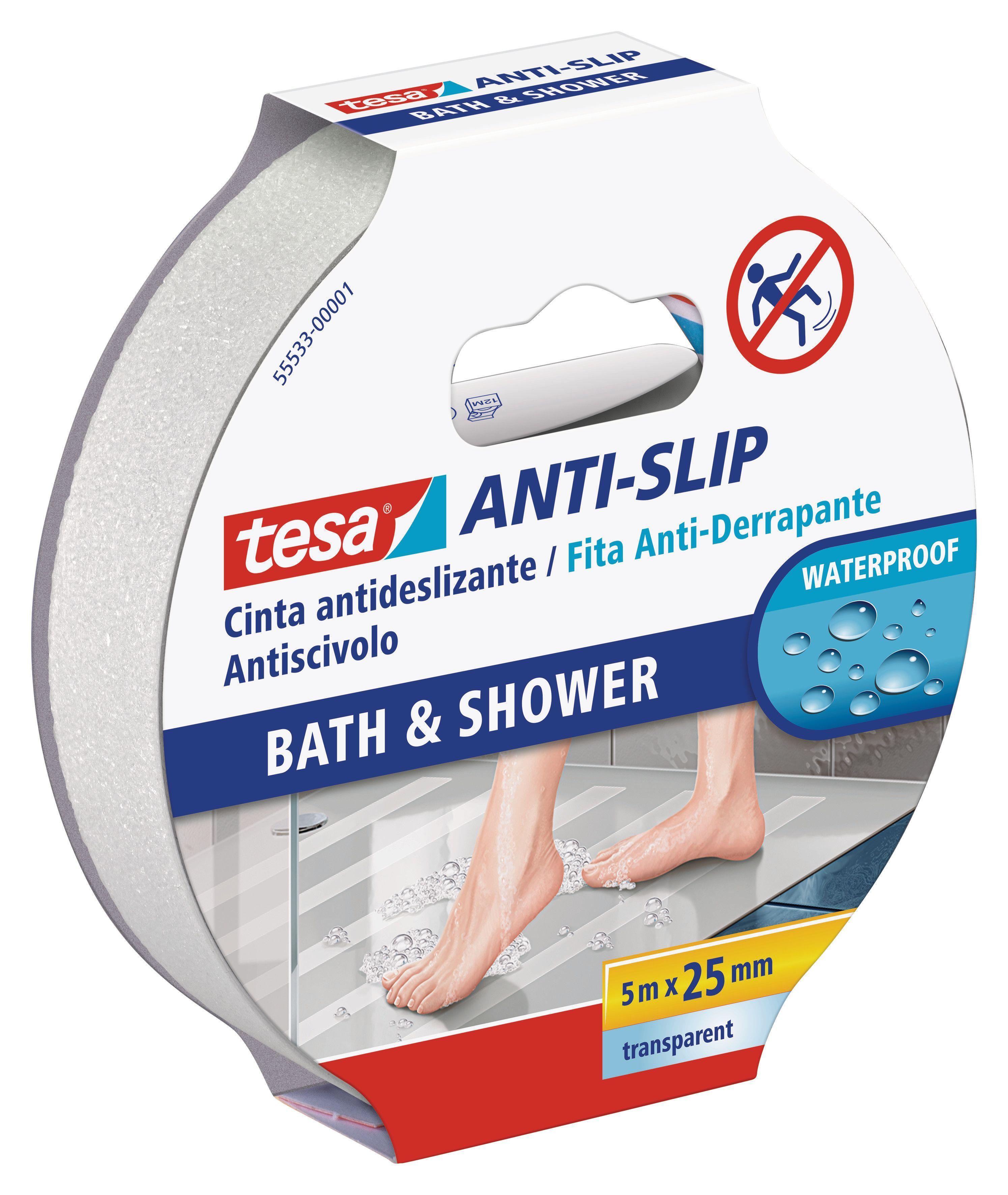 Cinta Antideslizante Tesa Baño Transparente 5m X 25mm-0