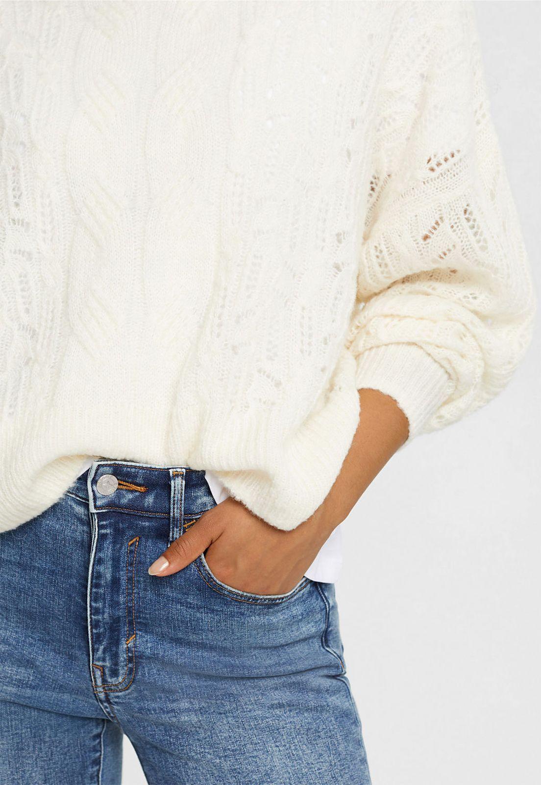 Sweater Con Tejido Trenzado Mujer Esprit-2