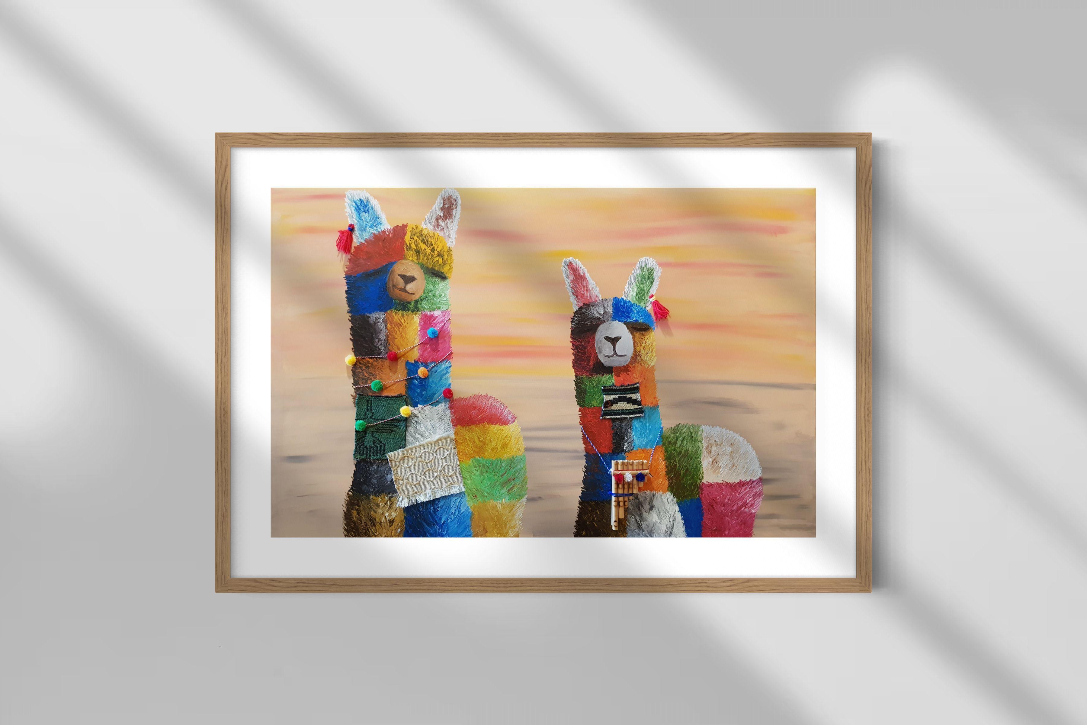 Cuadro: Alpacas / 50 x 70 con paspartú-0