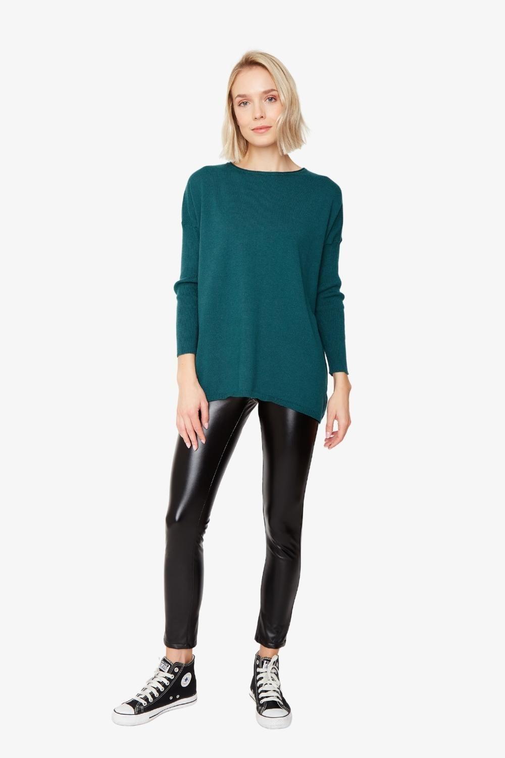 Chaleco María largo petróleo-6